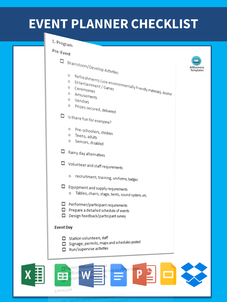 event checklist printable voorbeeld afbeelding 