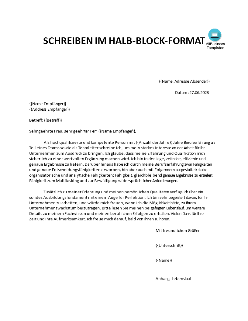 Semi-Block Brief Format main image