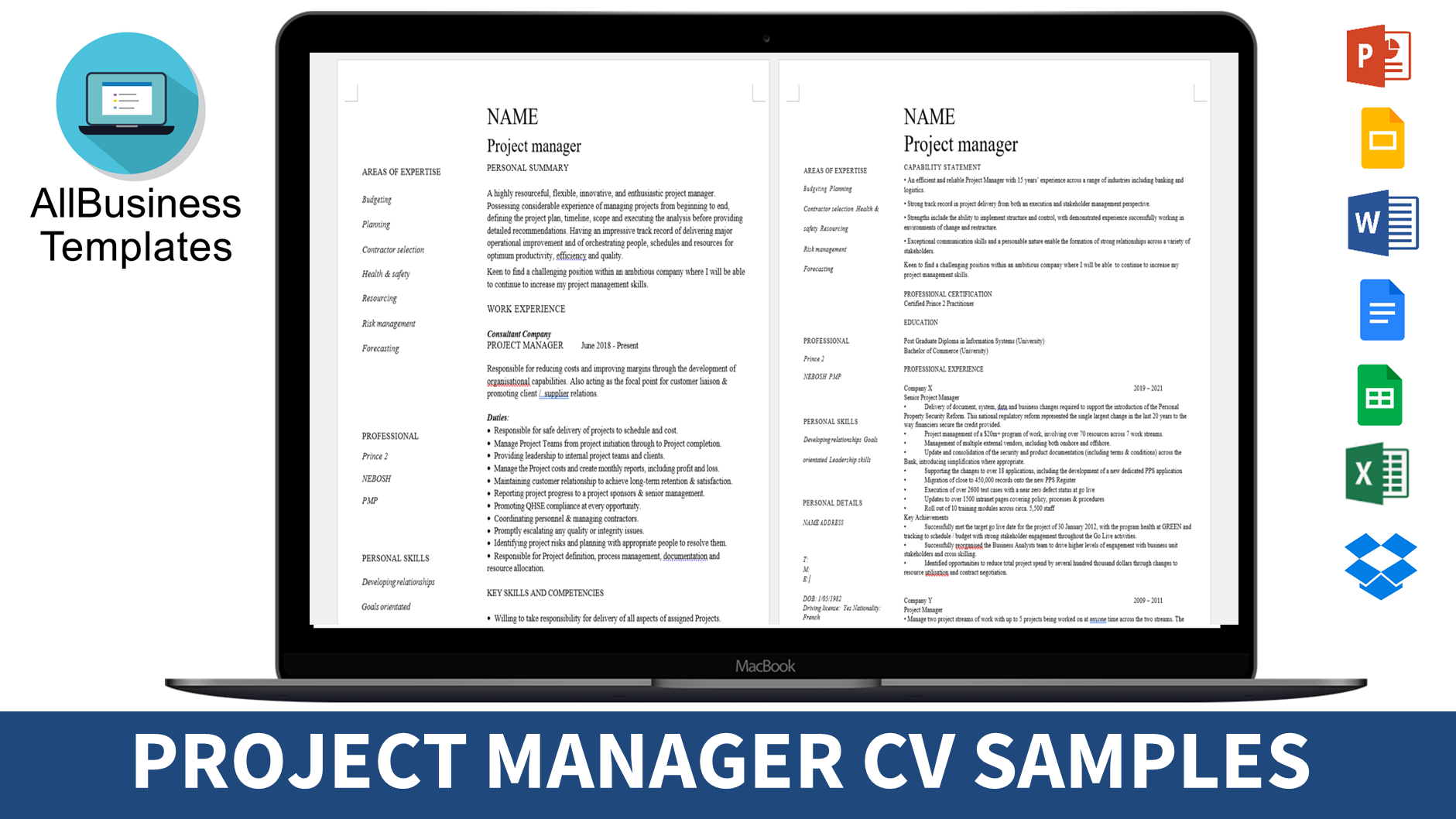 project manager curriculum vitae modèles