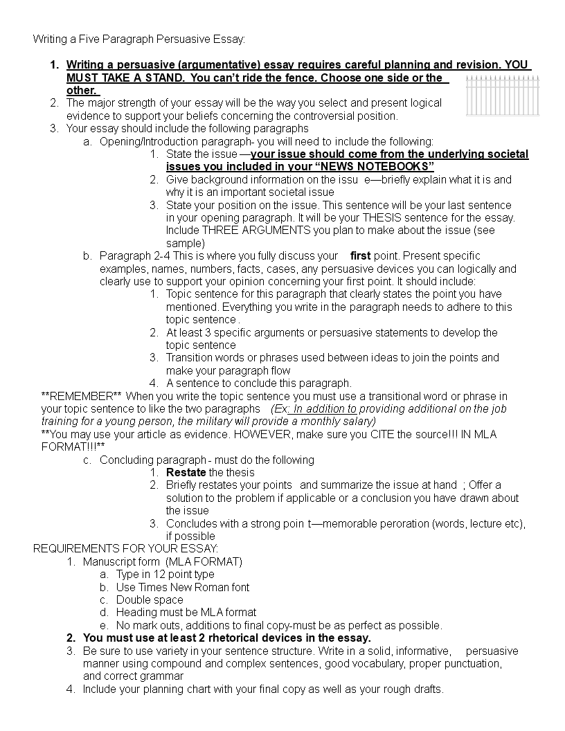 military essay format