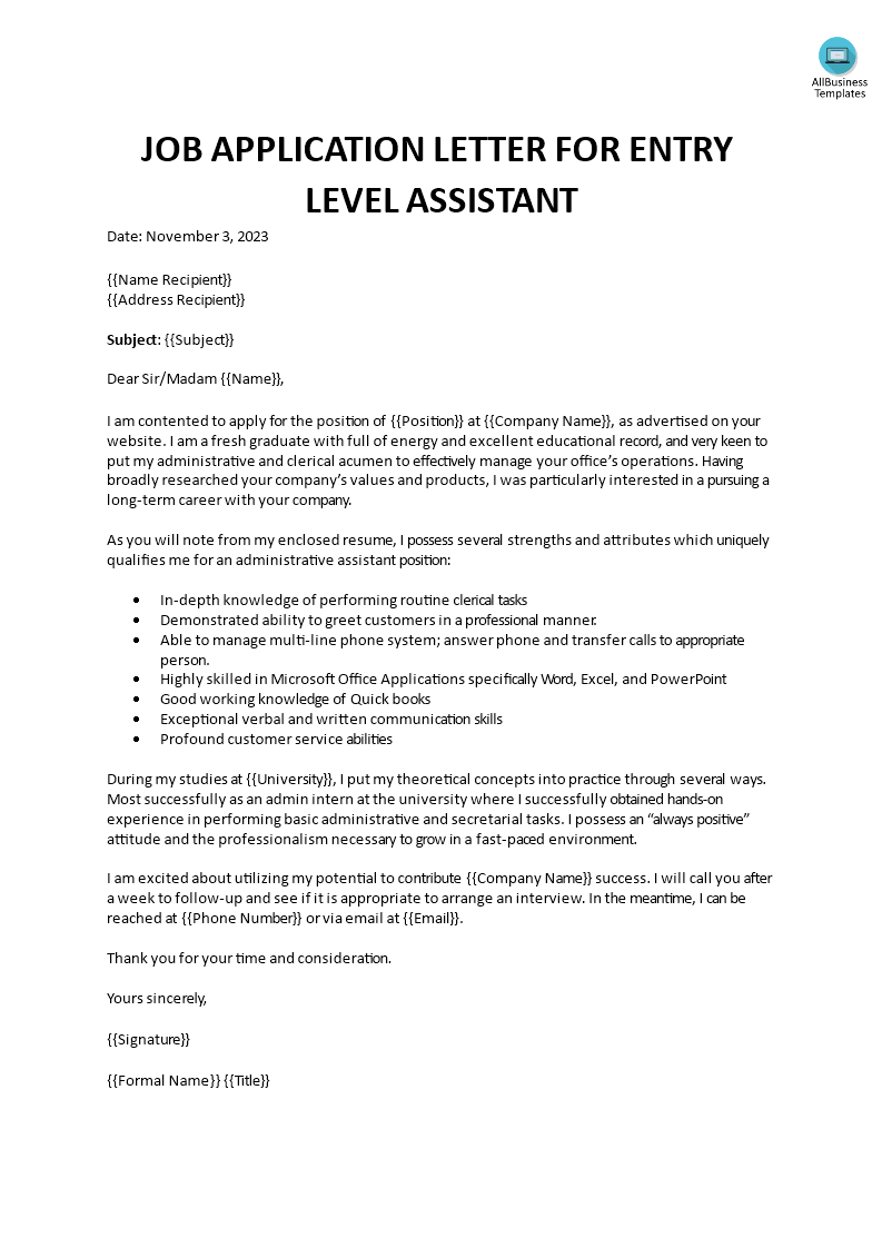 application letter for assistant education officer