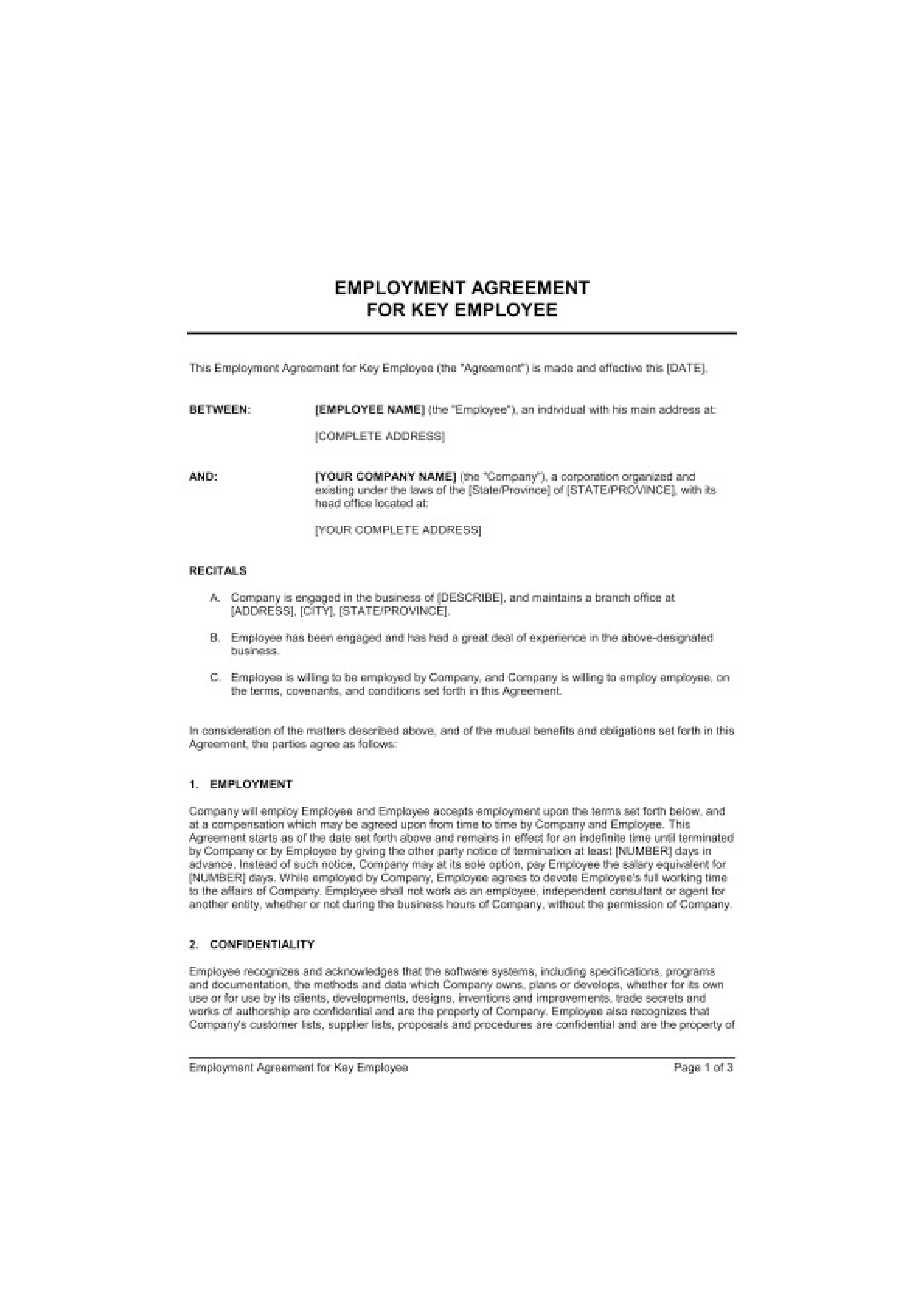 effective employment agreements for restaurant plantilla imagen principal