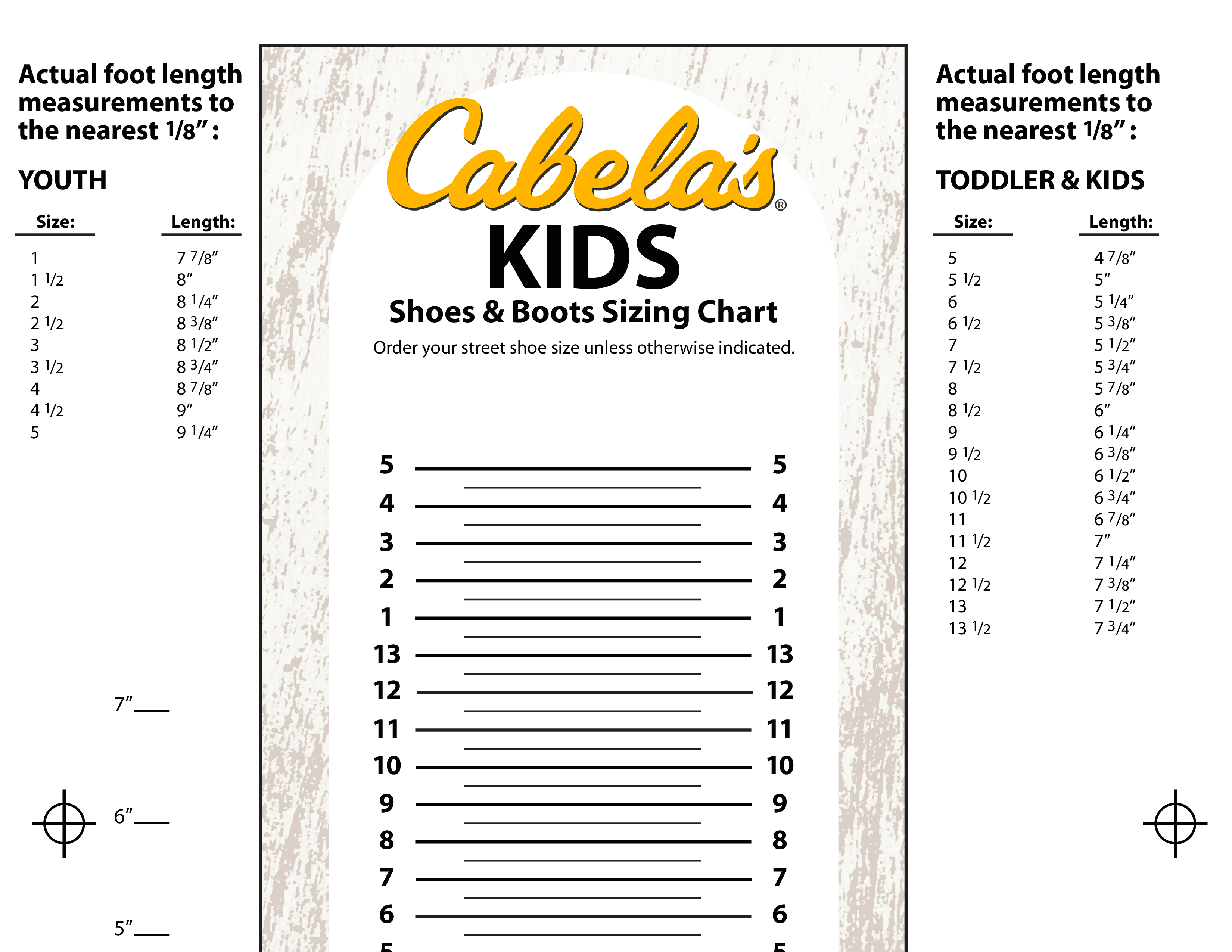 Printable Shoe Size Chart For Kids main image