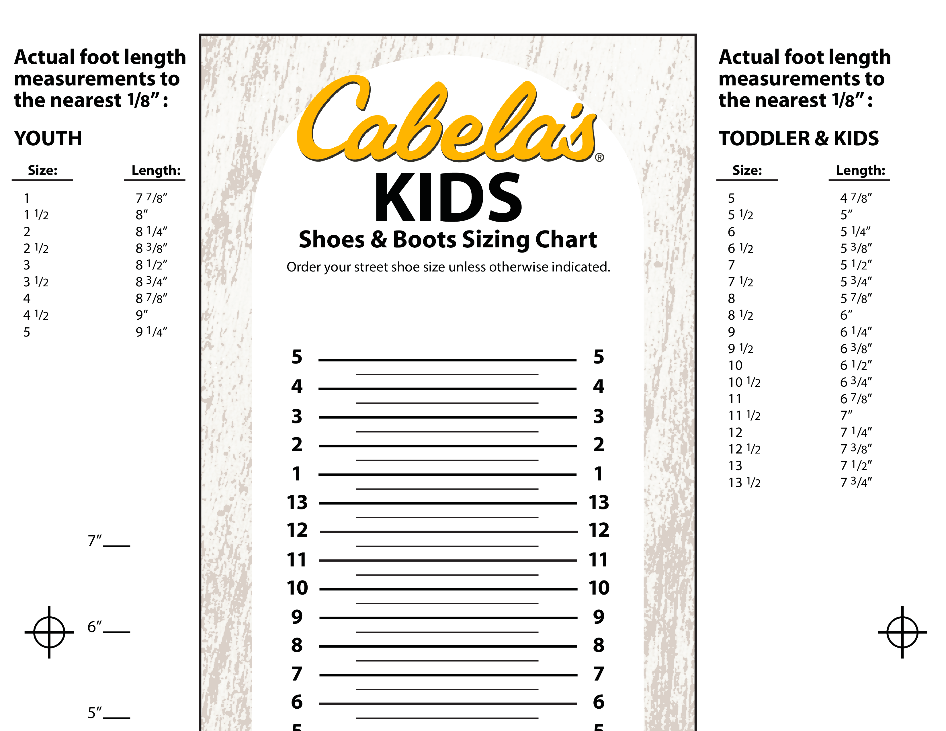 printable shoe size chart for kids plantilla imagen principal