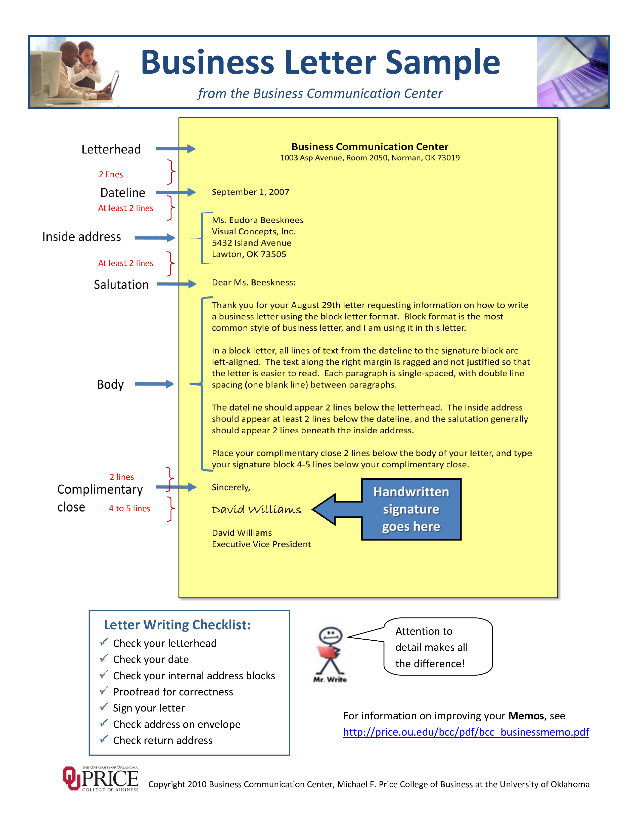 business communication formal letter template