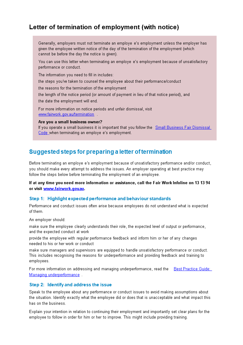 basic employment contract termination letter Hauptschablonenbild