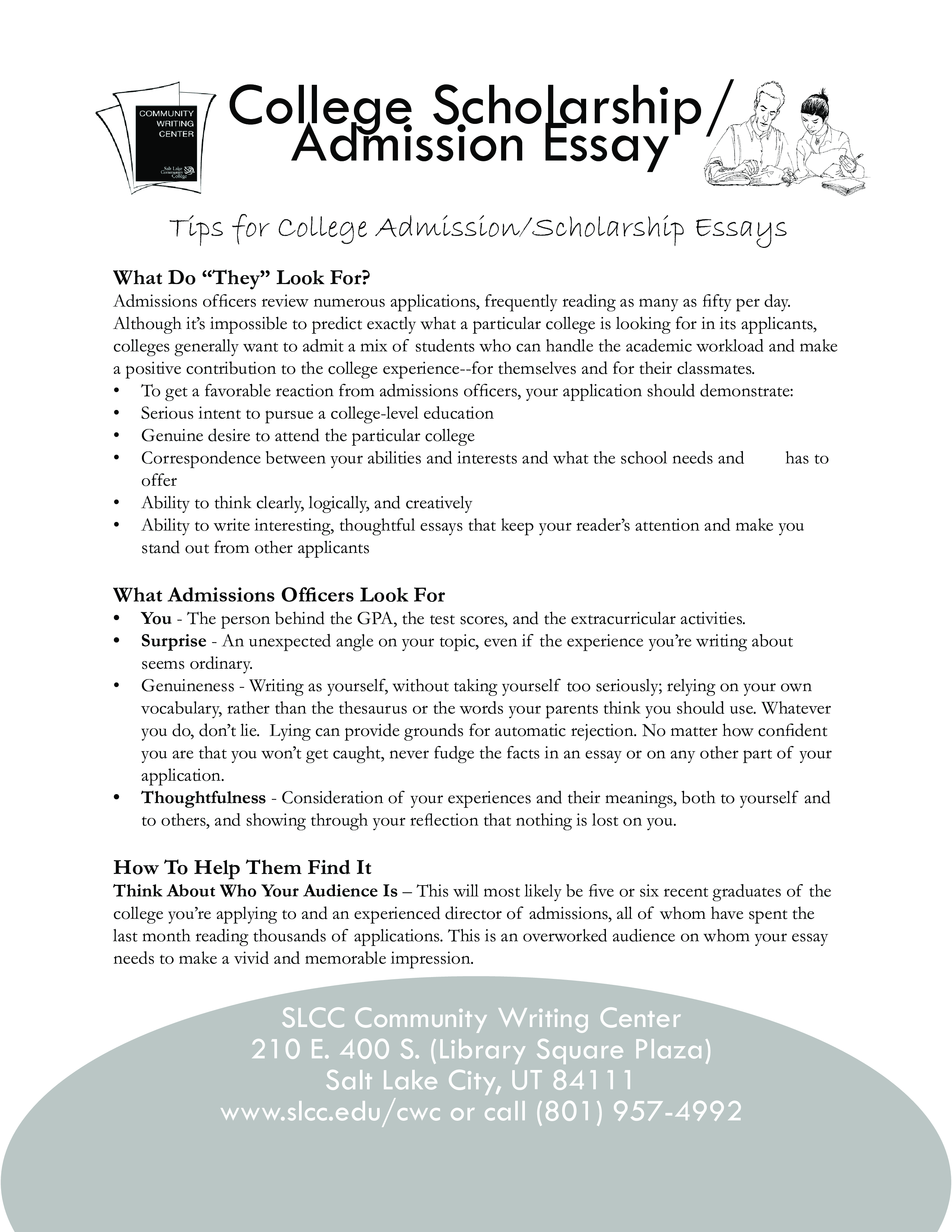 college admission essays online about com