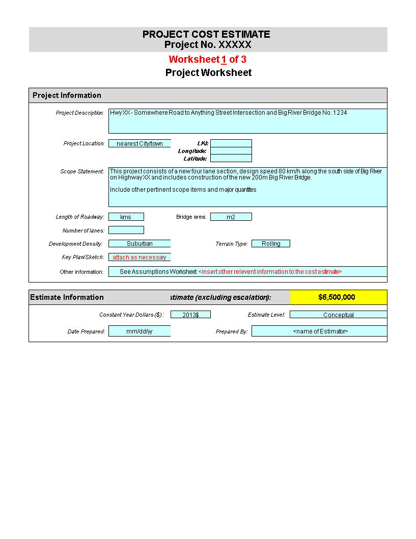 Building Project Management Excel 模板