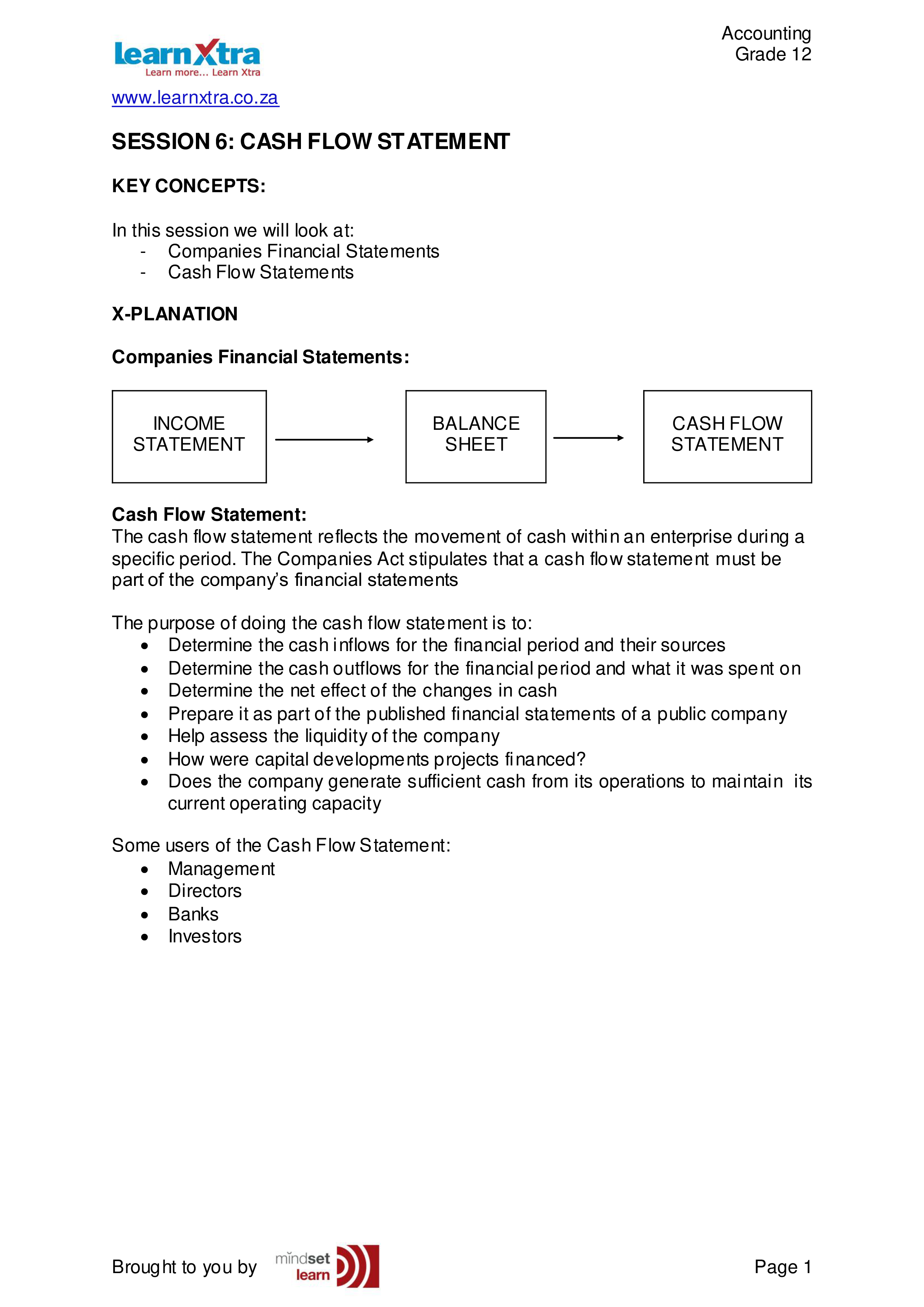 simple cash flow chart Hauptschablonenbild