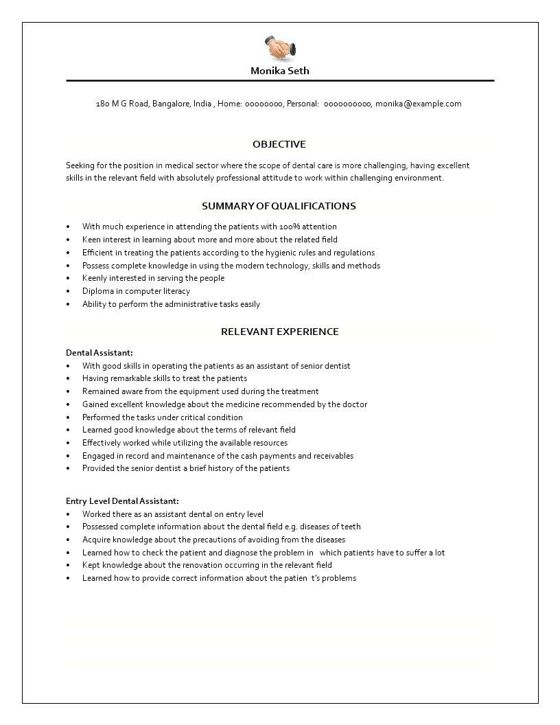 Medical Assistant Resume example 模板