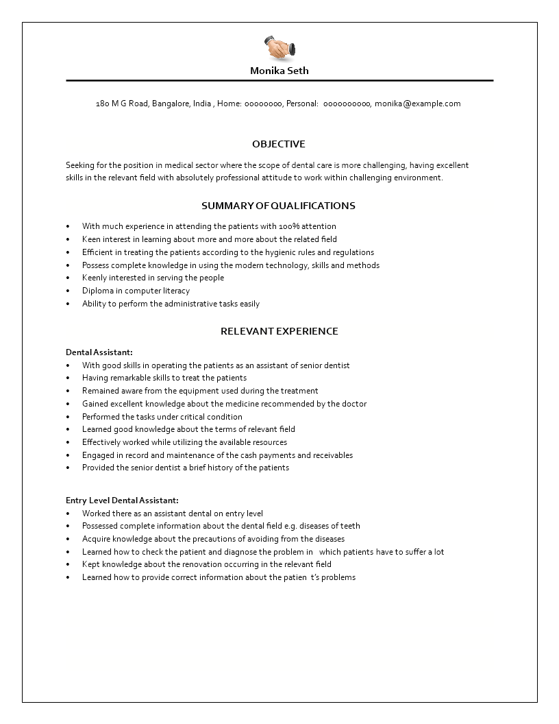 medical assistant resume example Hauptschablonenbild