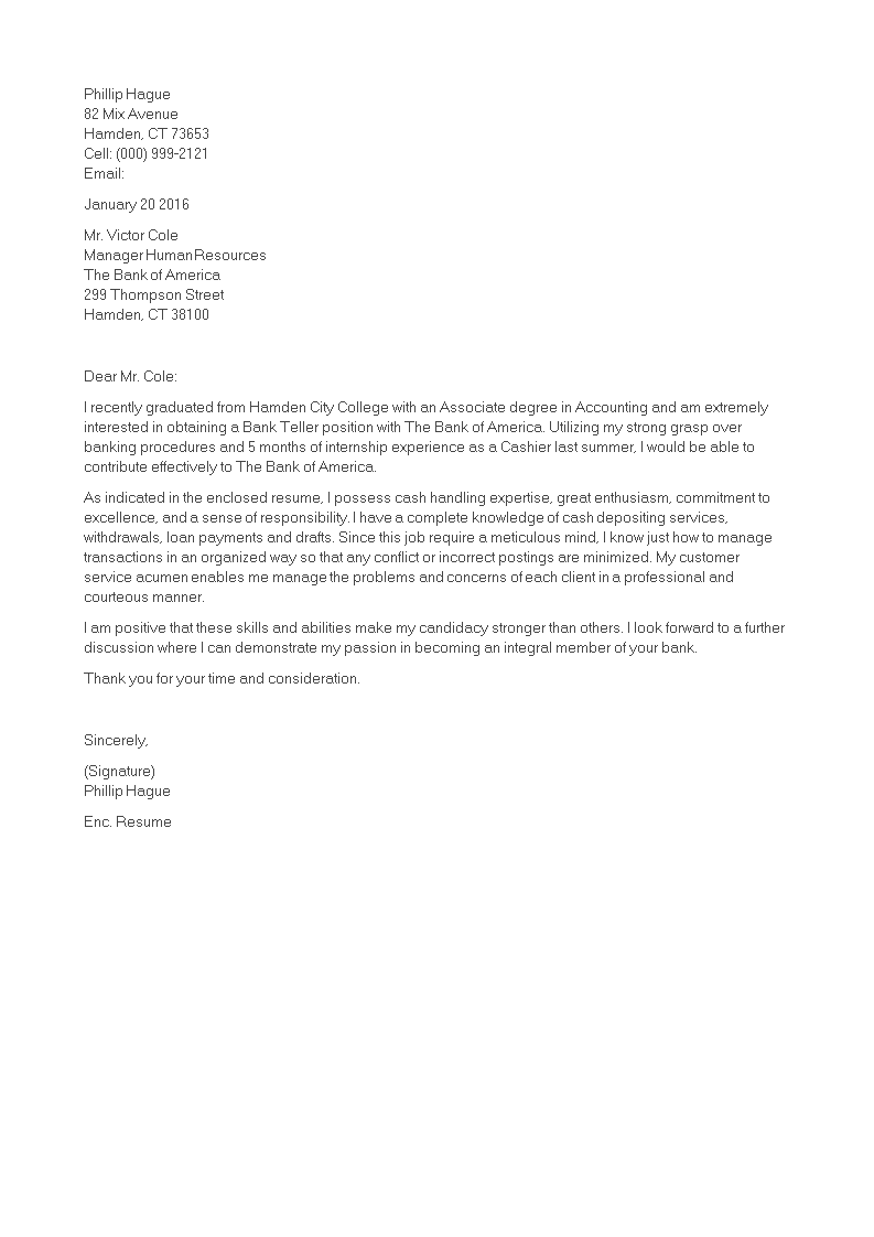 sample of cover letter without experience