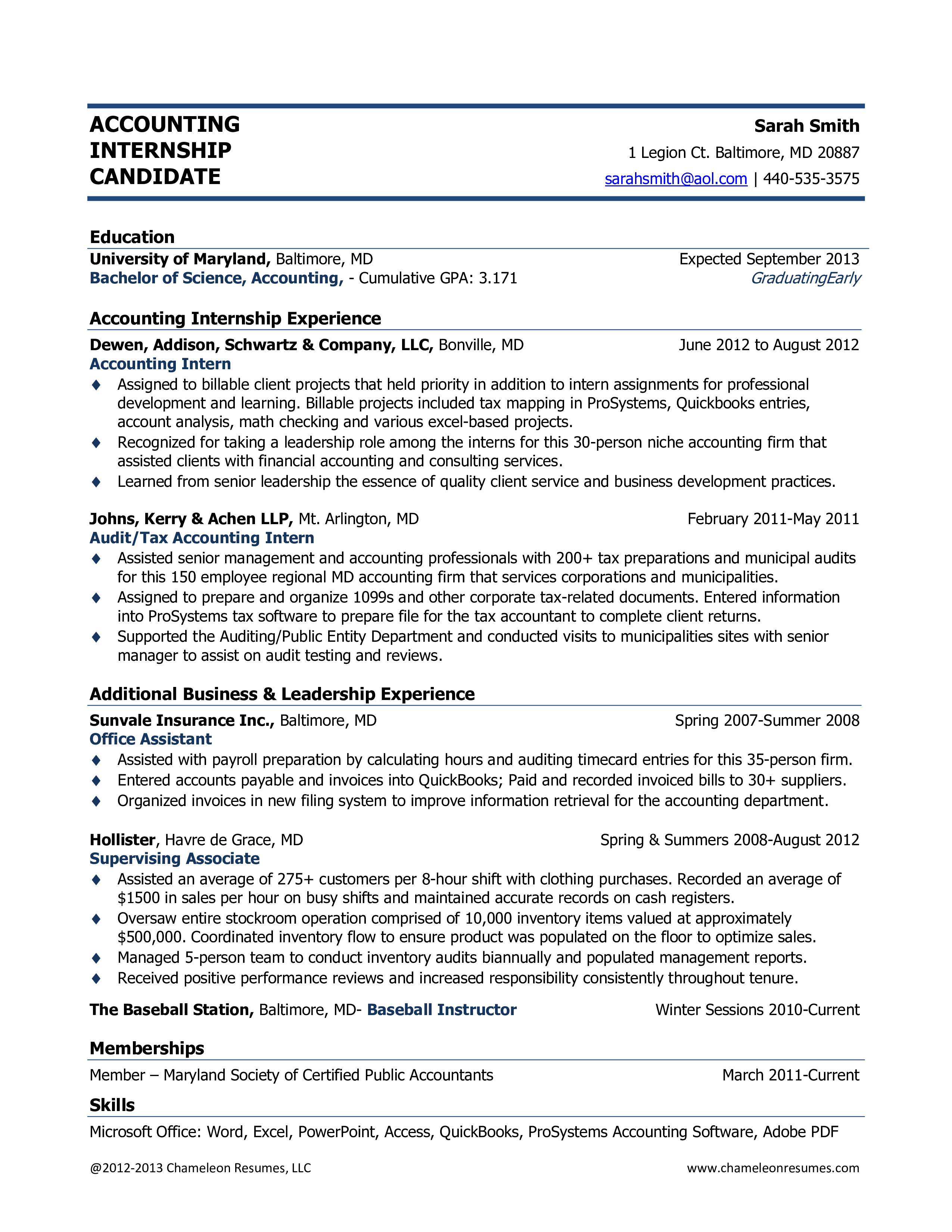 accounting curriculum vitae Hauptschablonenbild