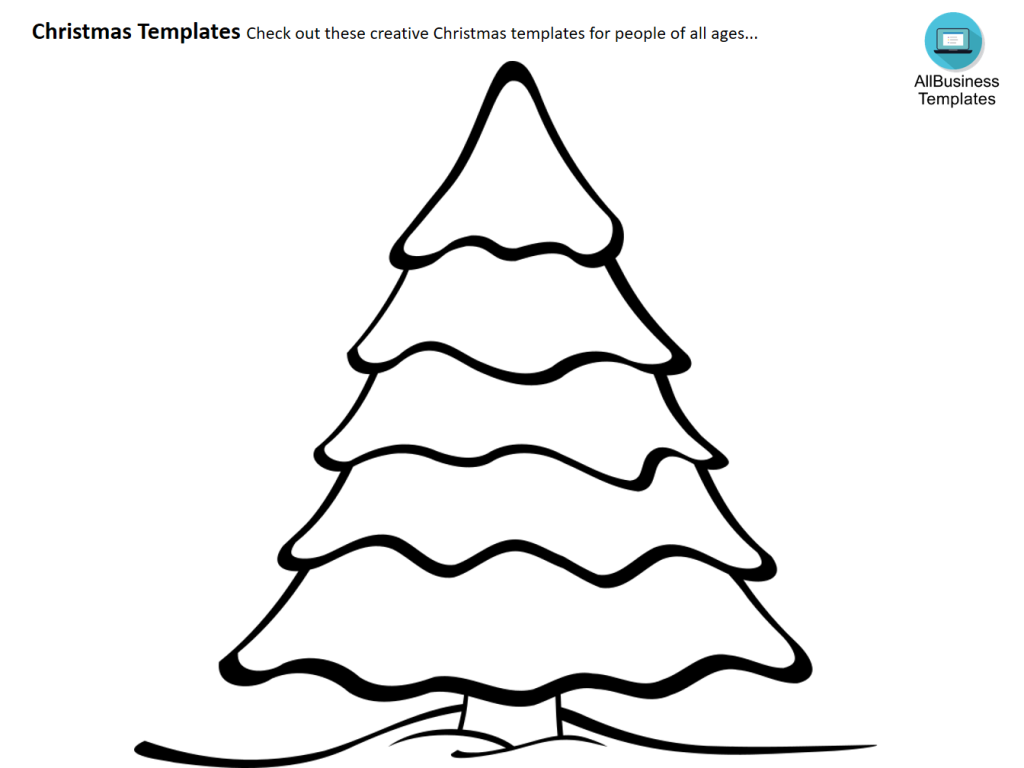 Printable Christmas Tree Coloring Page 模板