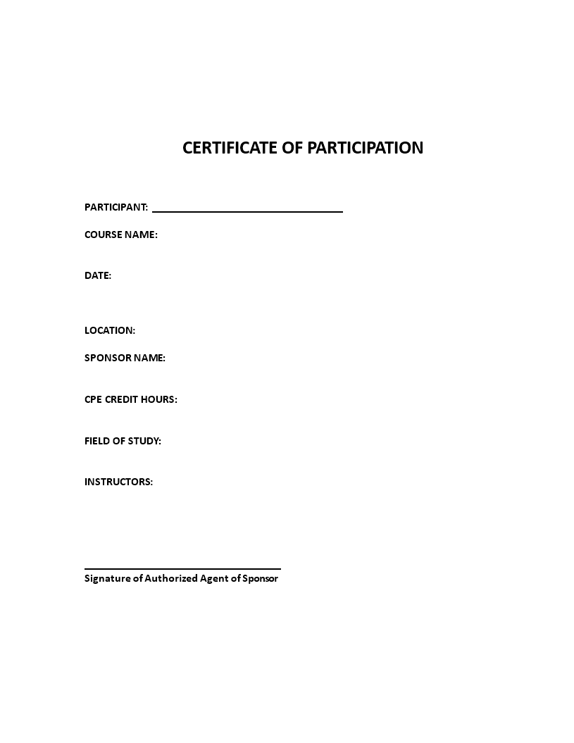 participation certificate Hauptschablonenbild