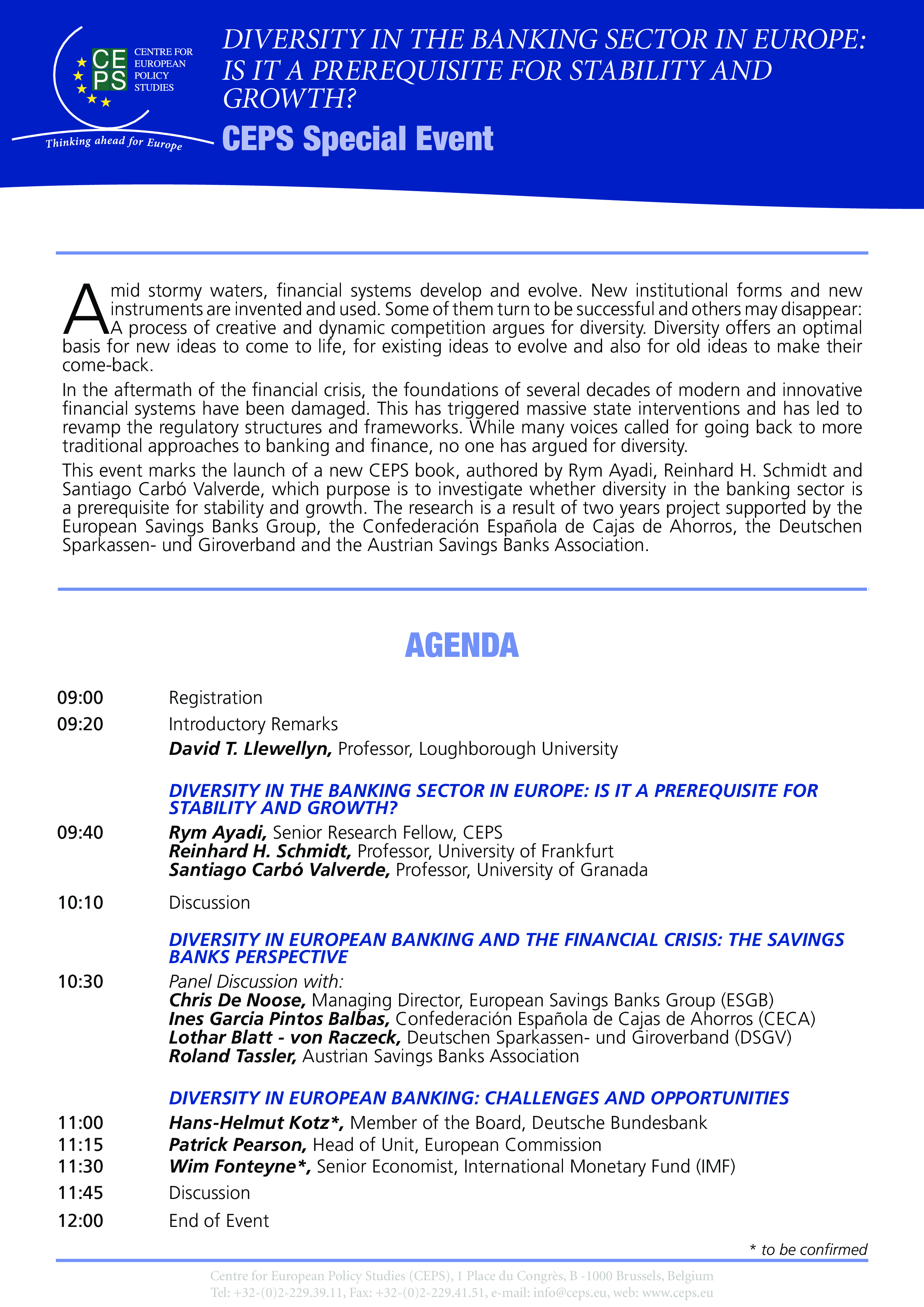 Special Event Agenda sample at University Study Event main image