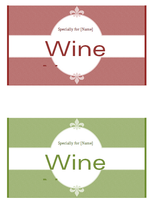 wine bottle label template voorbeeld afbeelding 