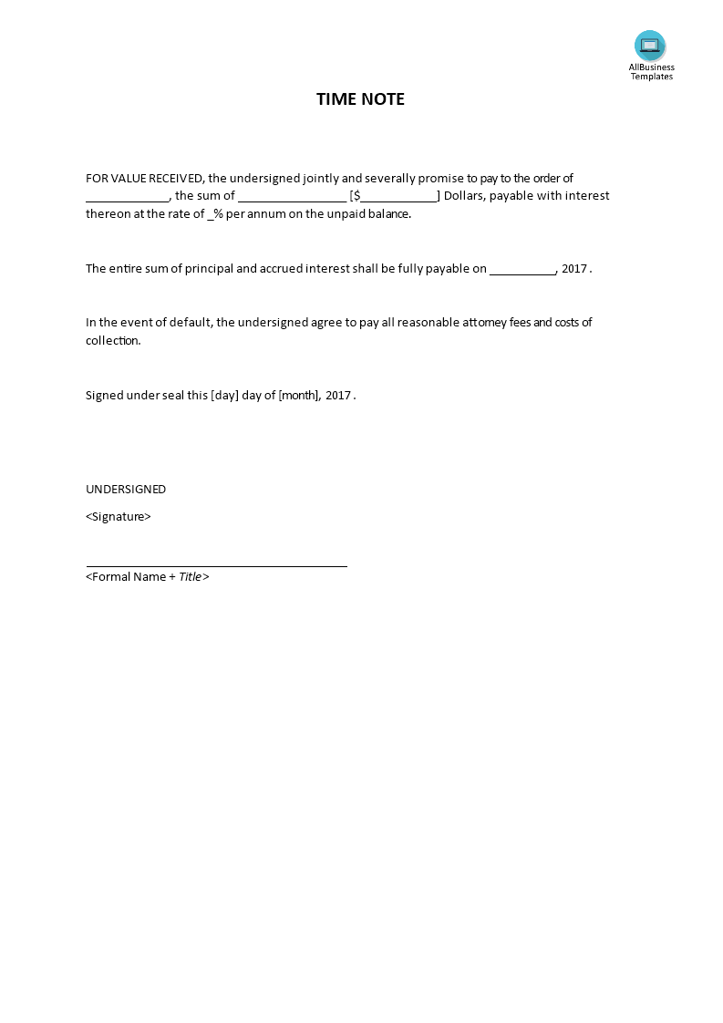 time note template