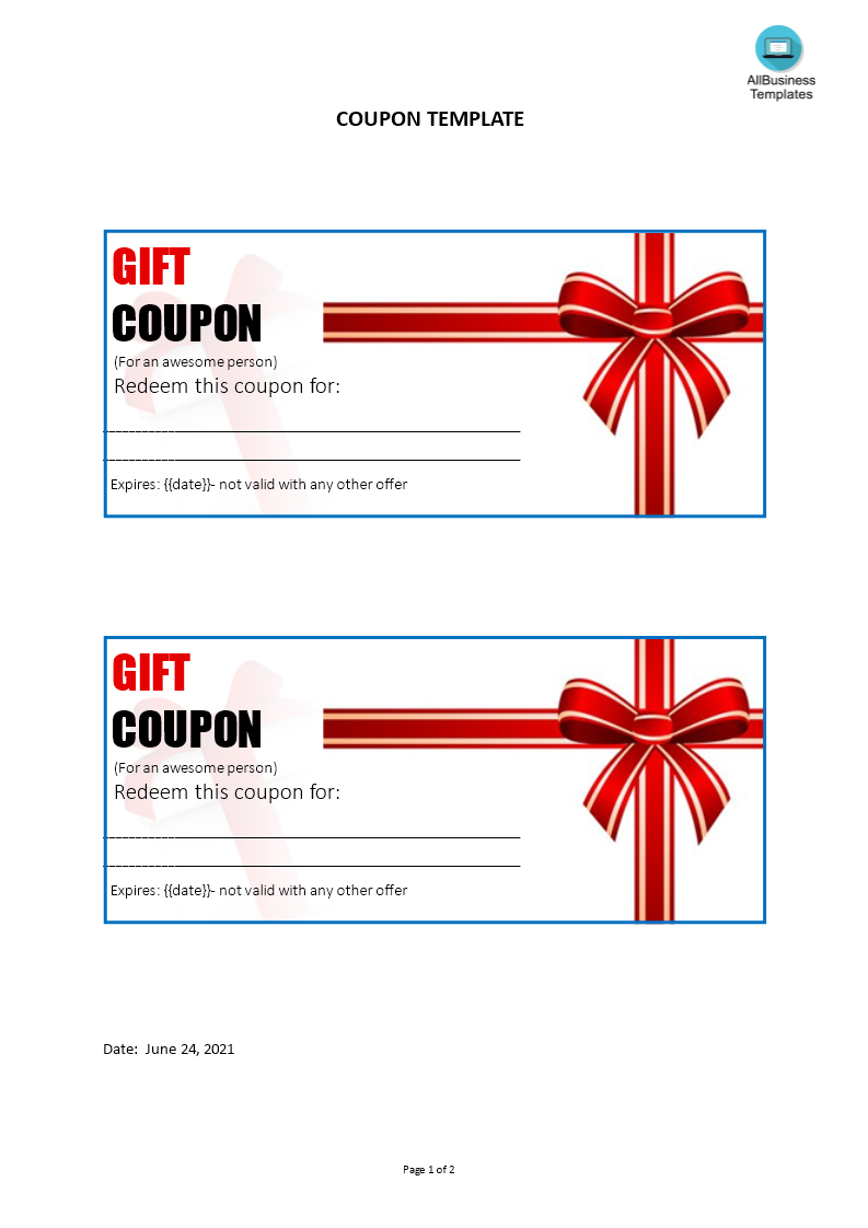Kostenloses Coupon Template In Coupon Book Template Word