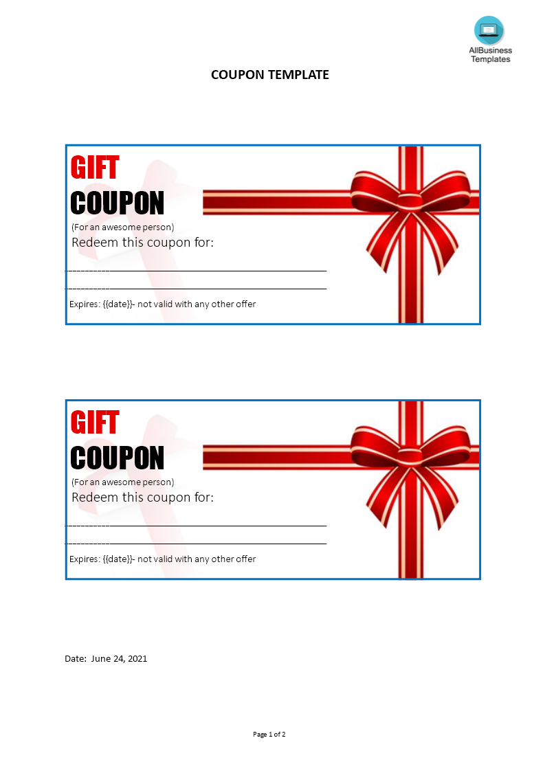 Kostenloses Coupon Template With Coupon Book Template Word