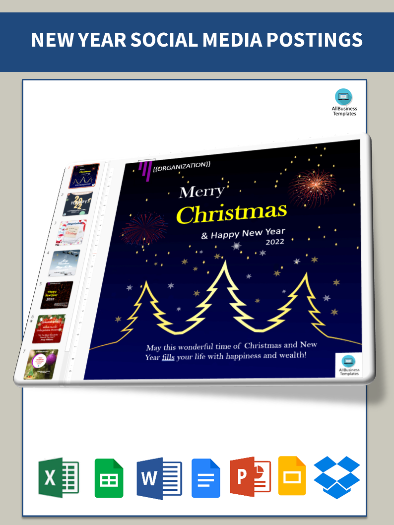 new year social media posting template plantilla imagen principal