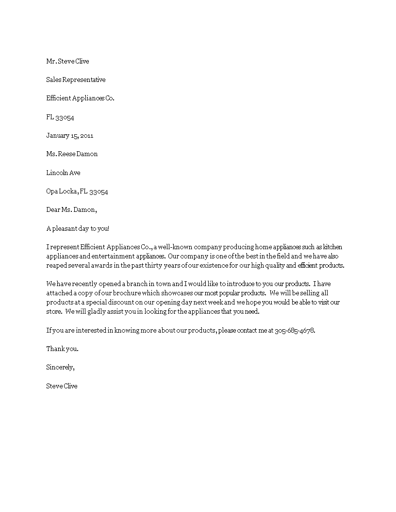 general sales letter template