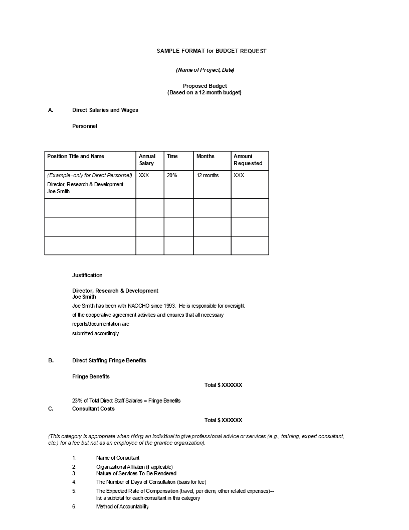 software budget request form template