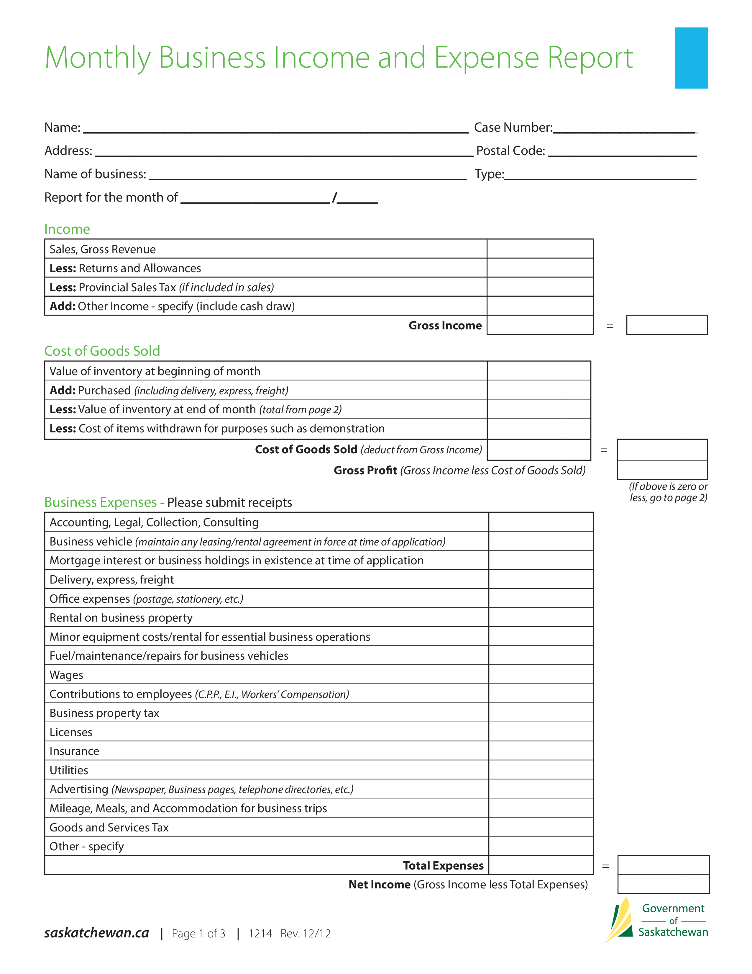 Monthly And Expense Report Templates at