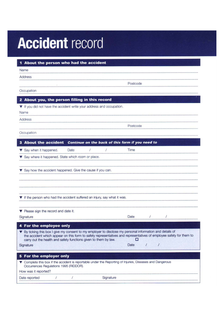 accident log book voorbeeld afbeelding 