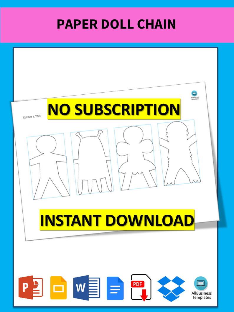 paper doll chain template