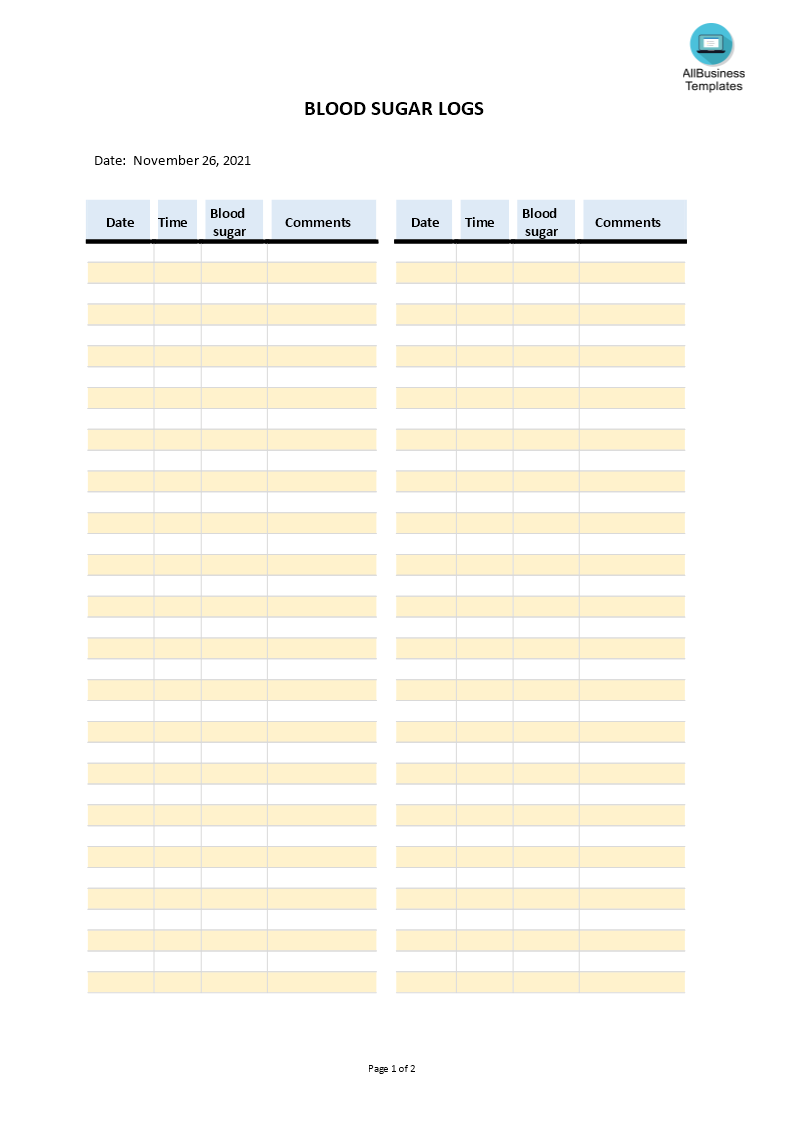 Blood Sugar Logs main image