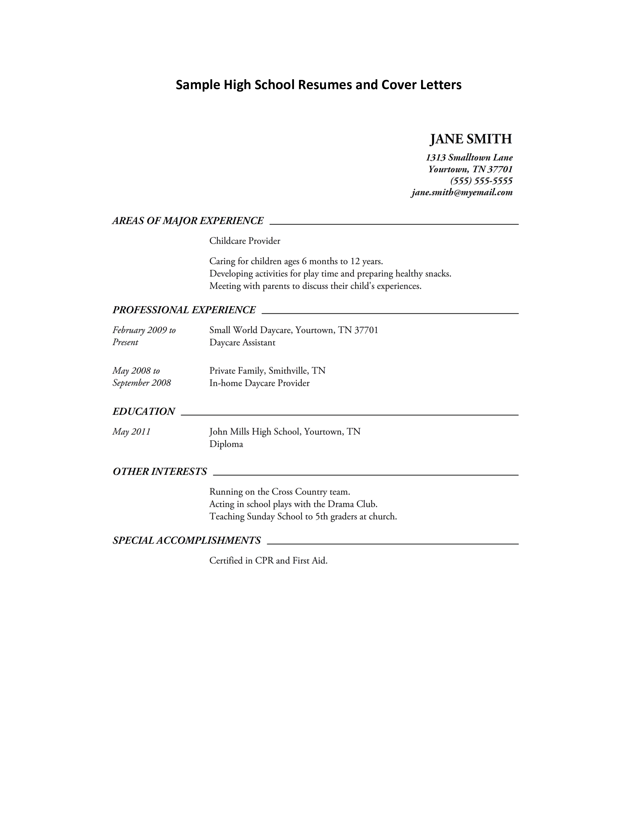 professional teenage resume template