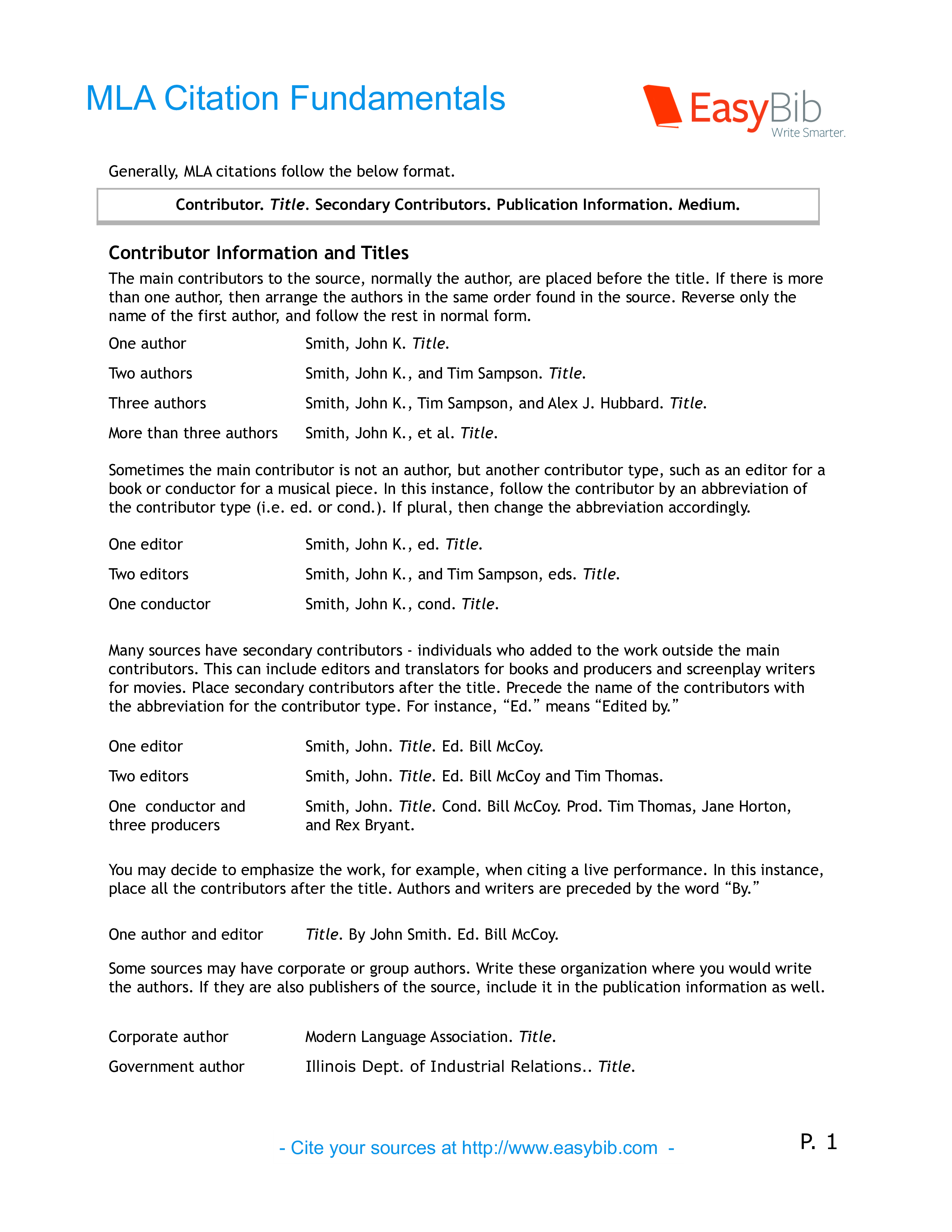 mla citation bibliography basics Hauptschablonenbild