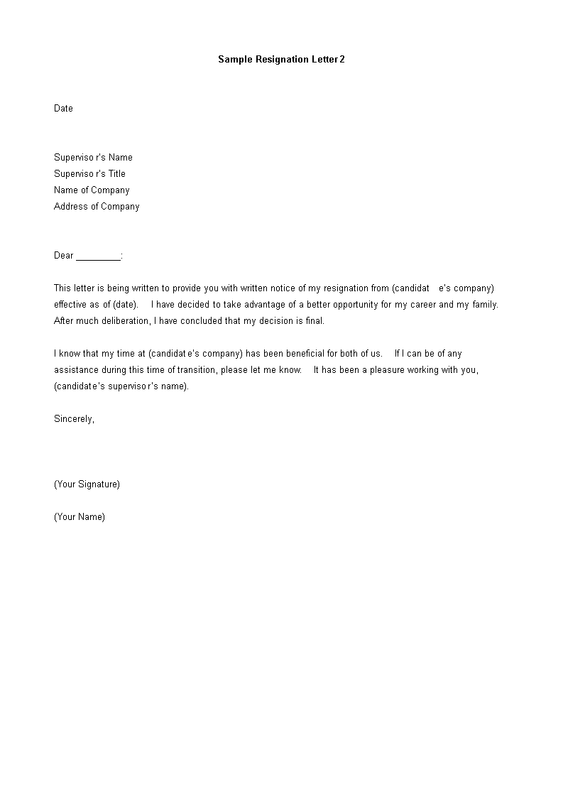 Resignation Letter For Better Opportunity from www.allbusinesstemplates.com