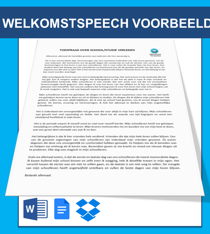 Welkomstspeech voor studenten 模板