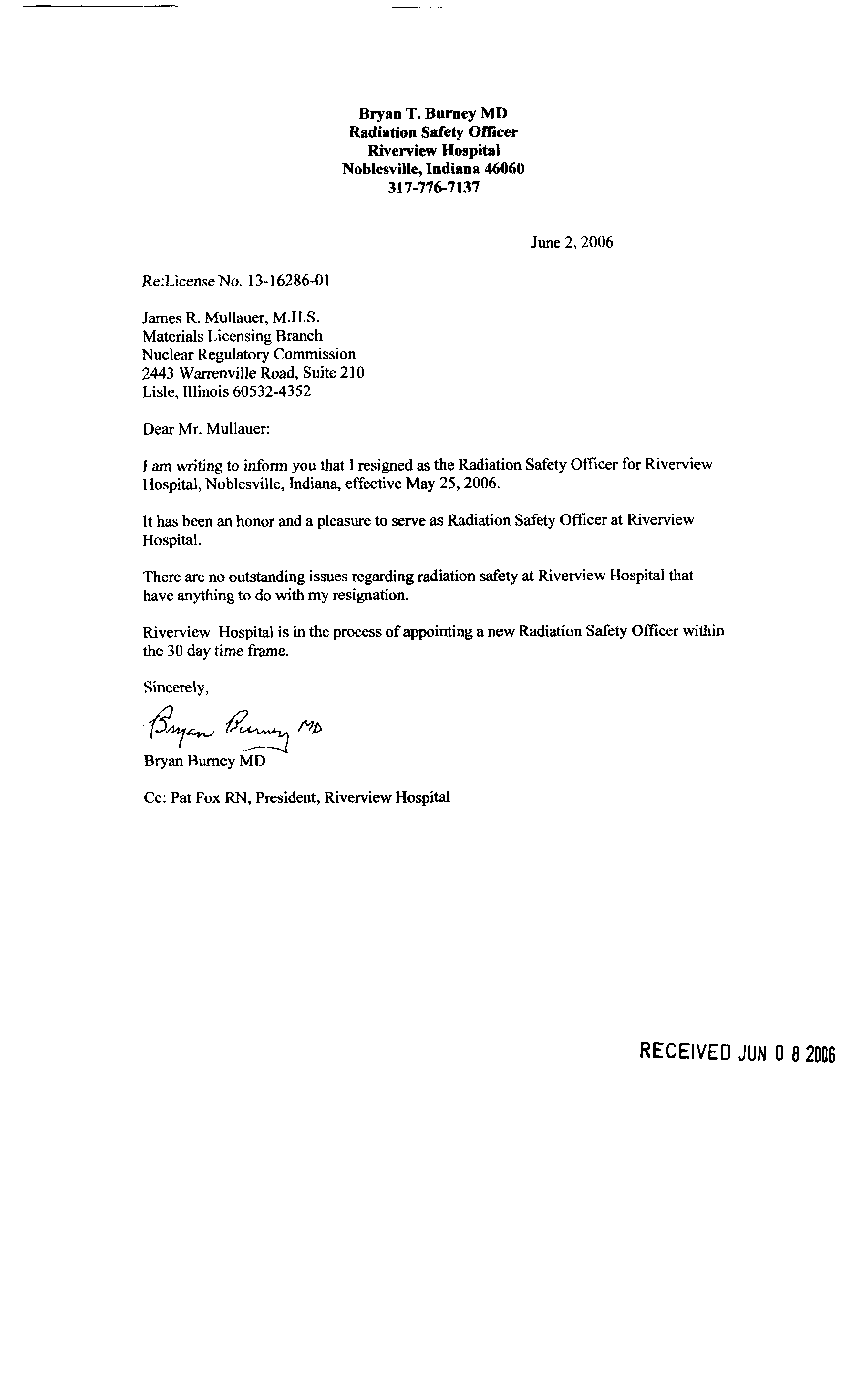 radiation safety offcer resignation letter template