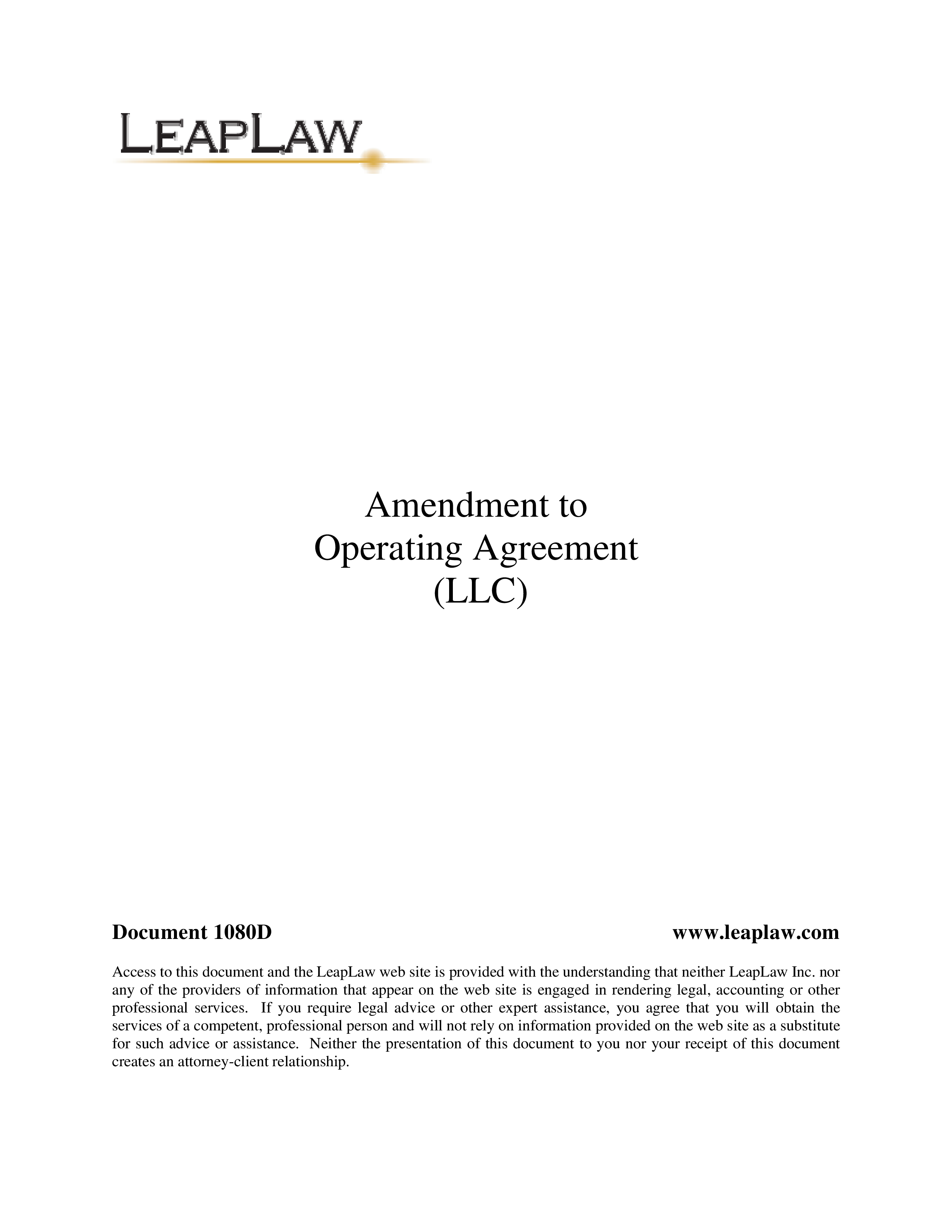 operating agreement amendment template