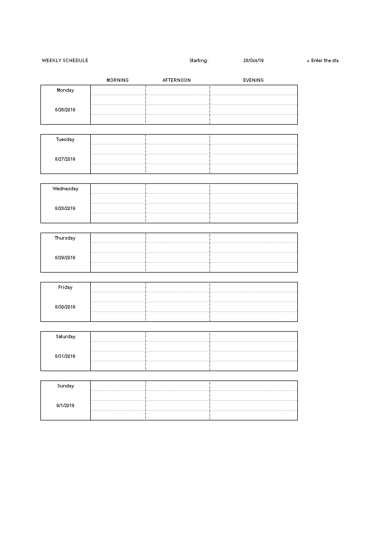 daily task list template template