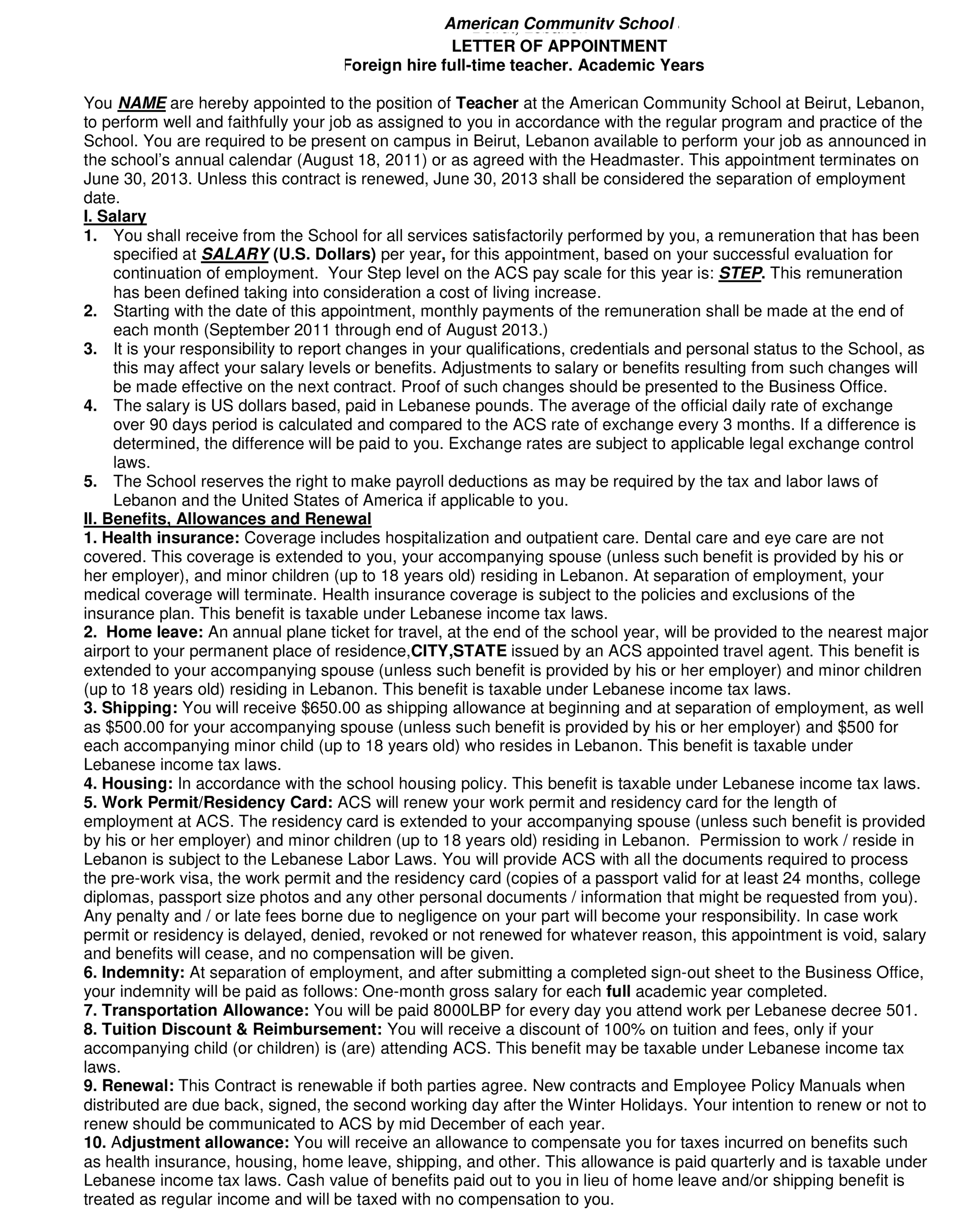 school teacher appointment template voorbeeld afbeelding 