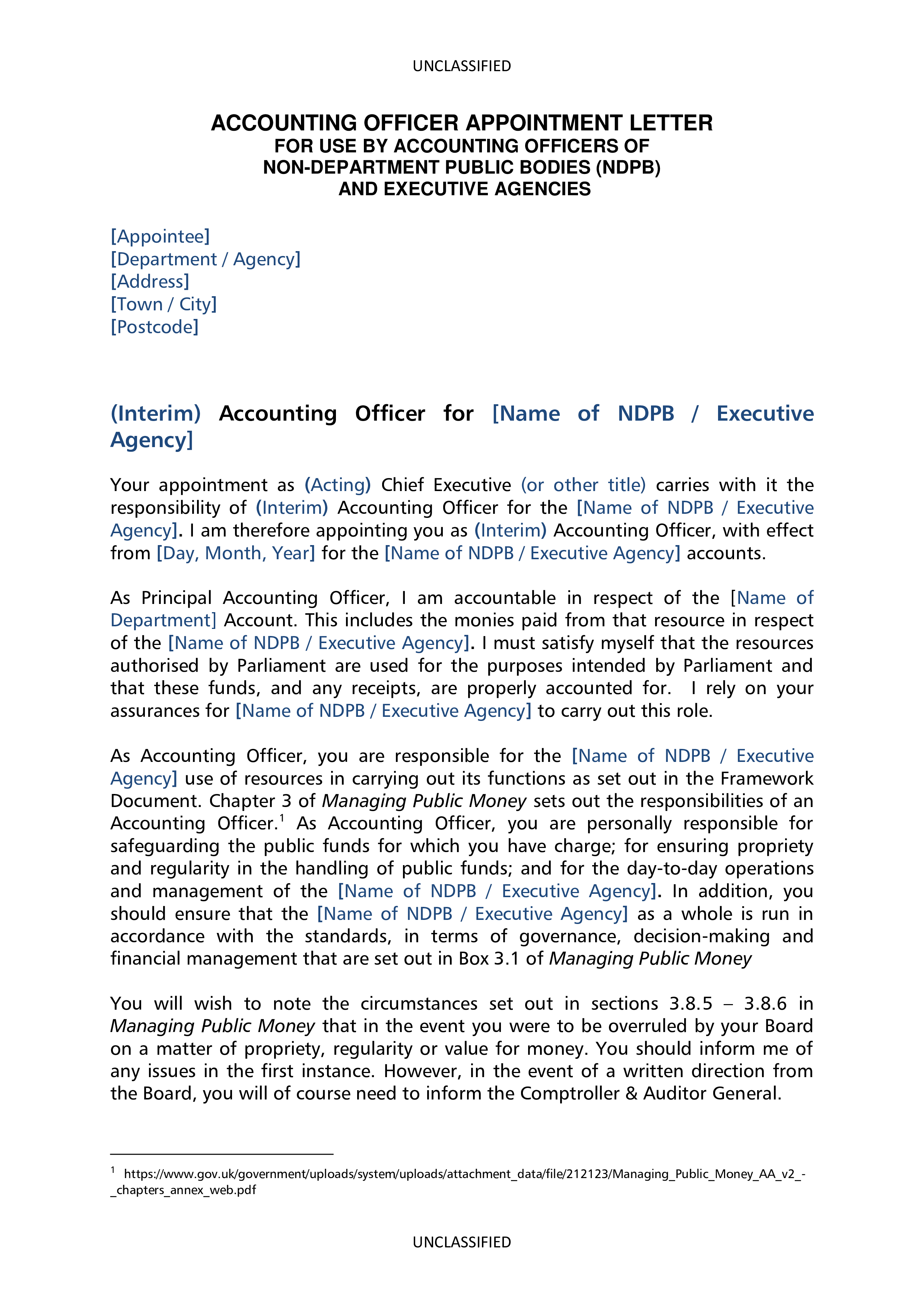 simple appointment letter format for accountant voorbeeld afbeelding 