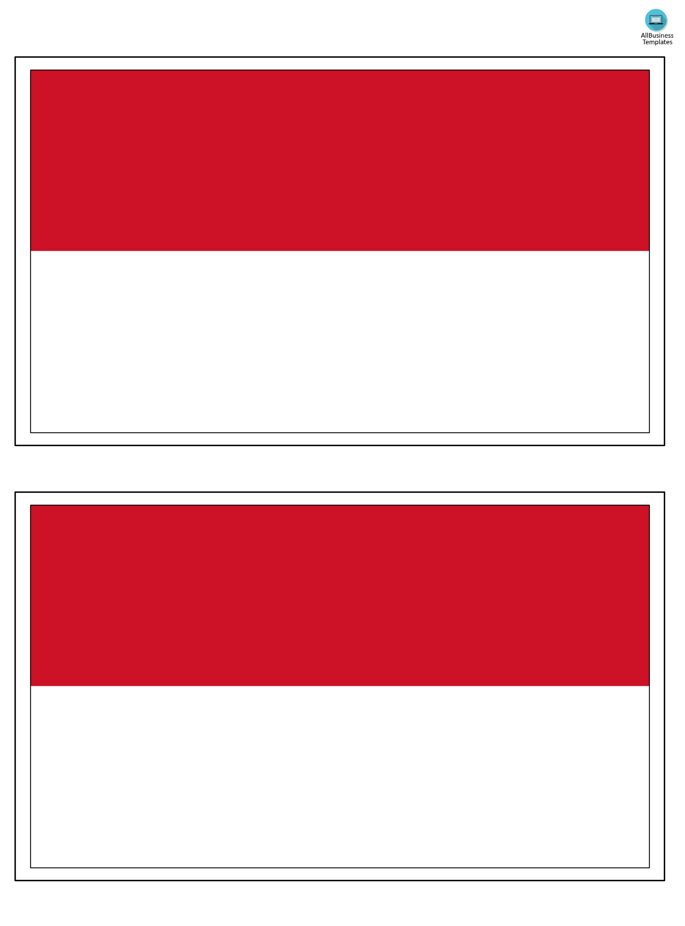 Indonesia printable flag 模板