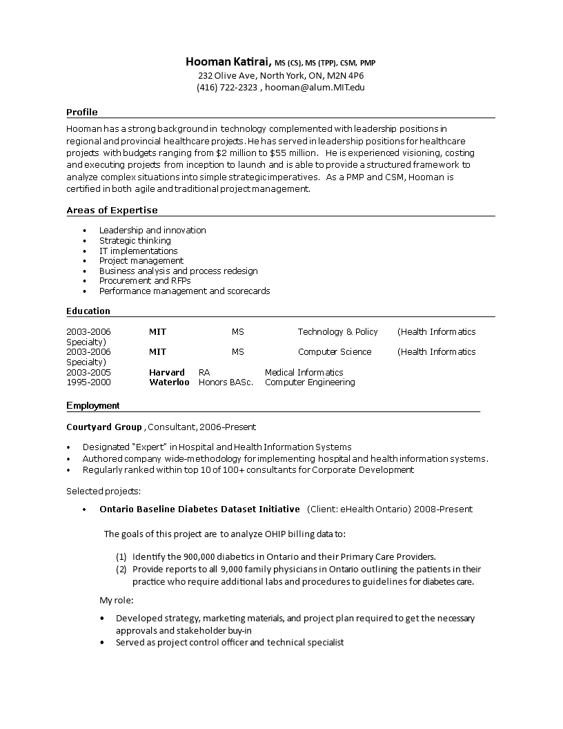 professional it resume modèles