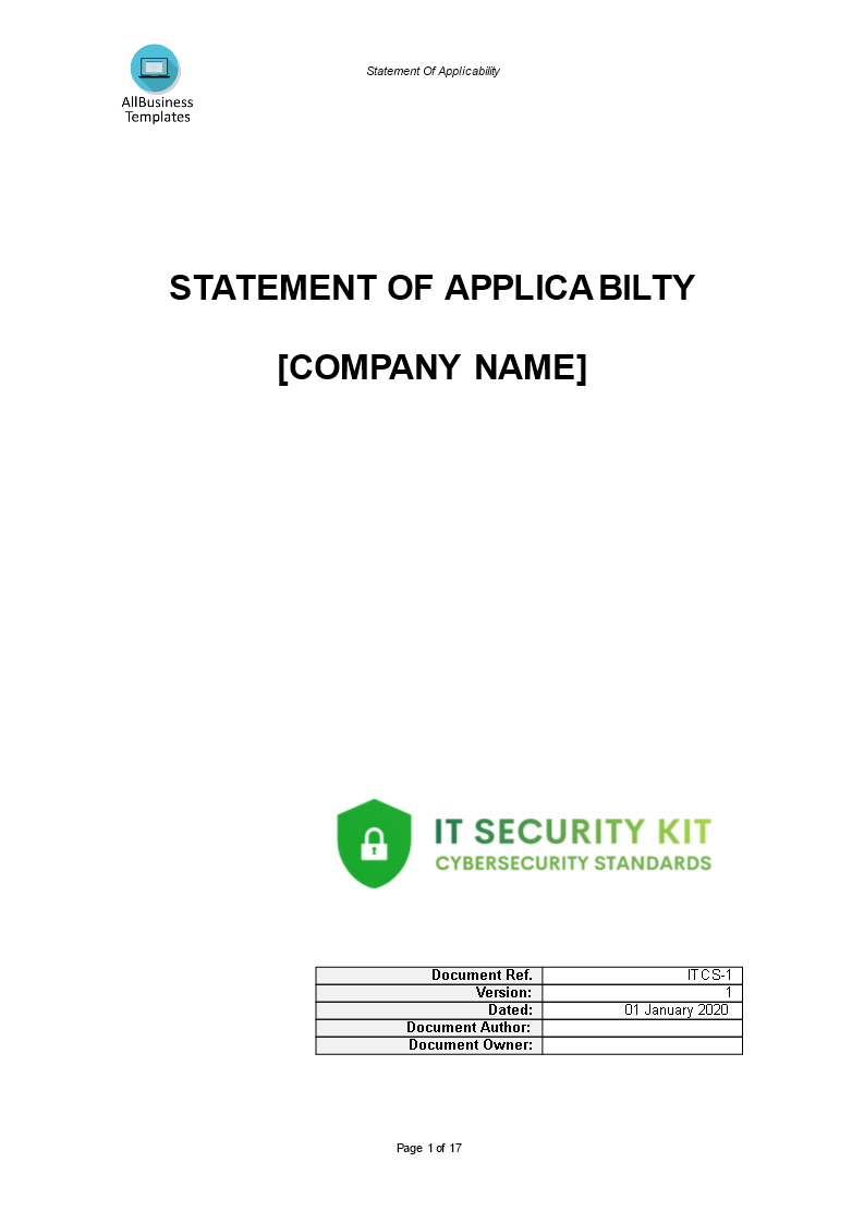 statement of applicability cybersecurity Hauptschablonenbild