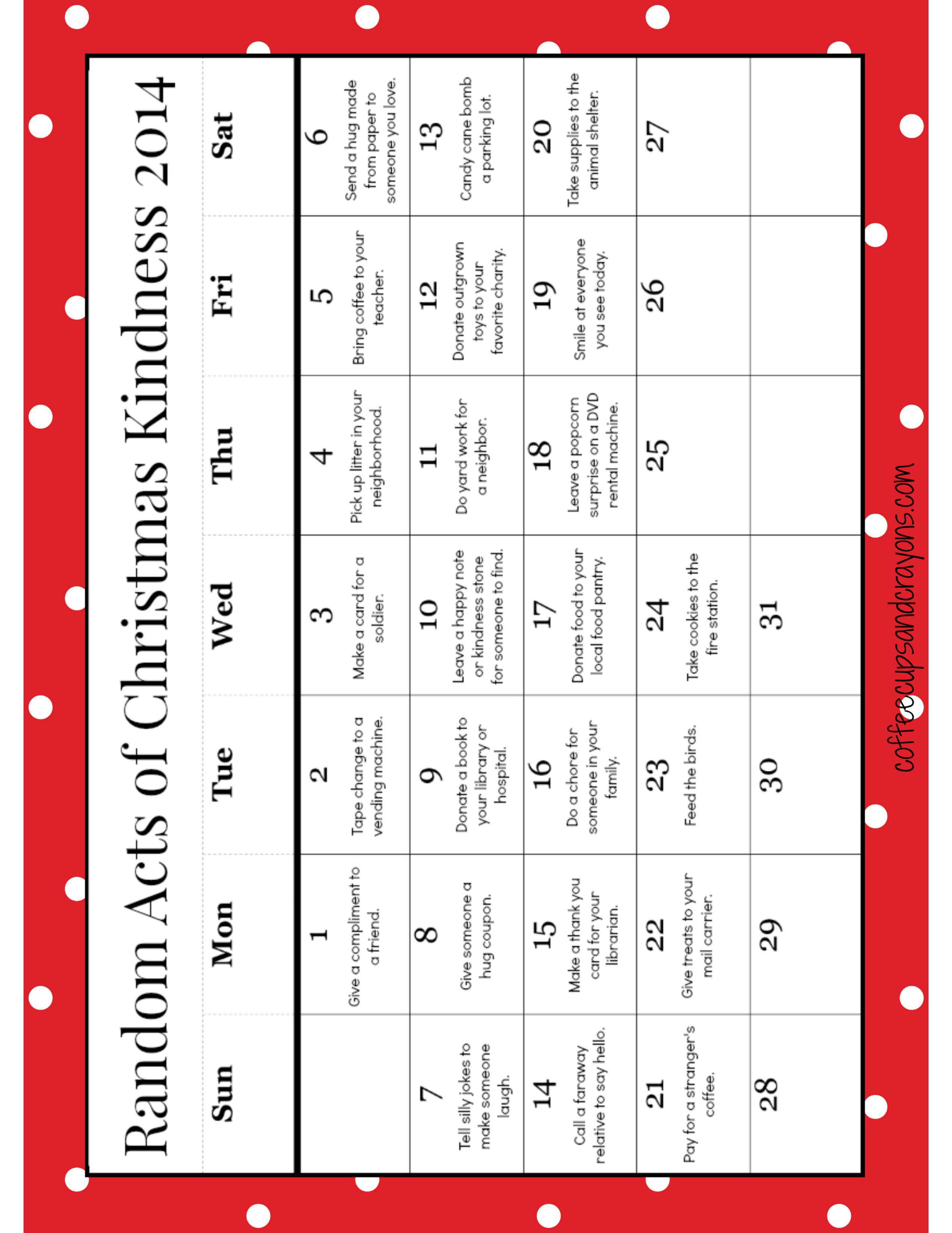 printable calendar for kids template