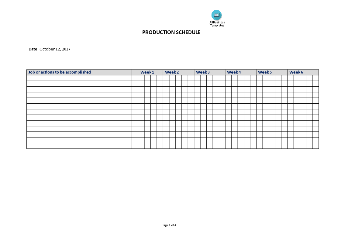 Projectmanagement - Production Schedule 模板