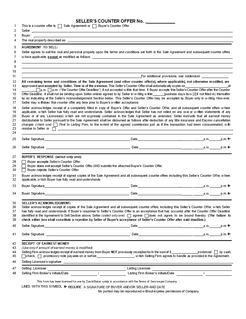 counter offer letter template template