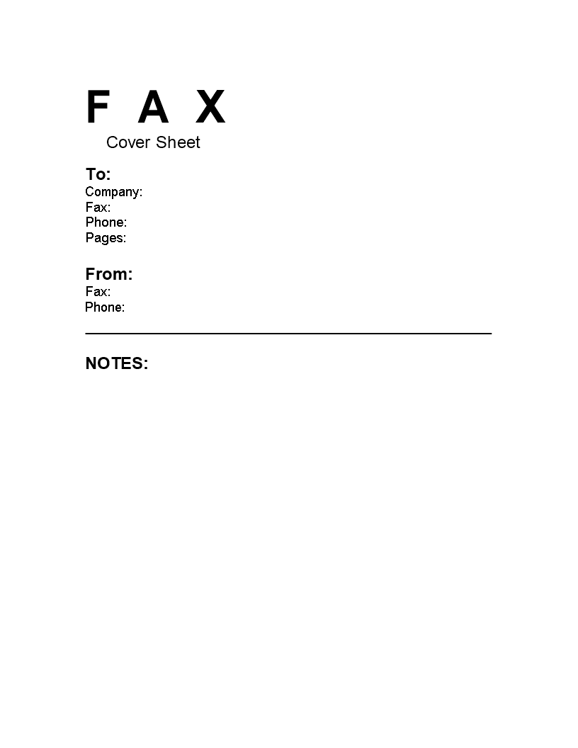 zakelijke fax voorblad modèles
