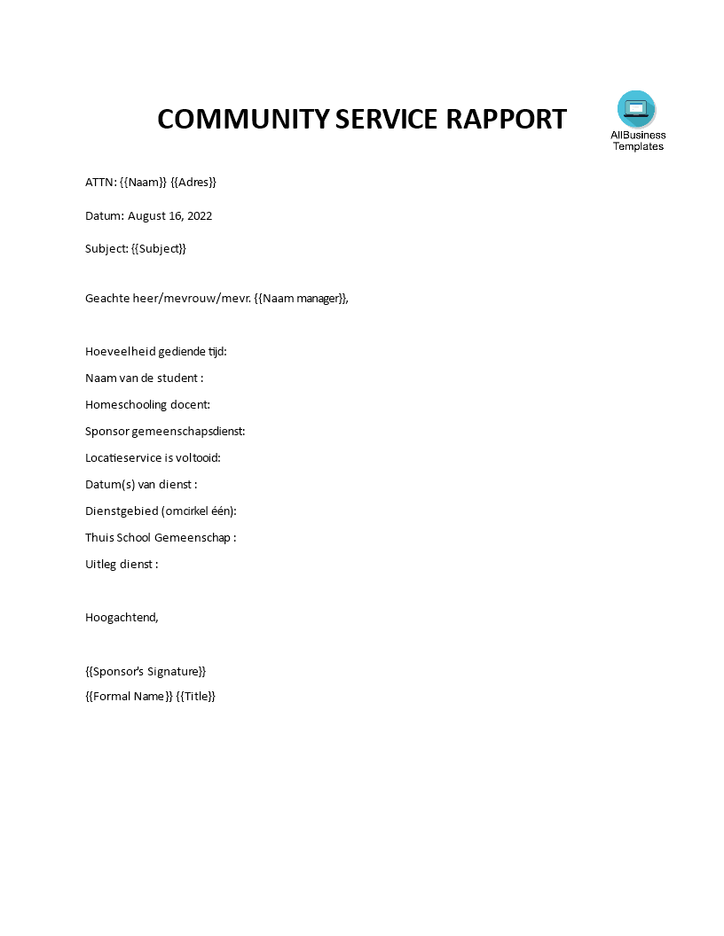 community rapport Hauptschablonenbild