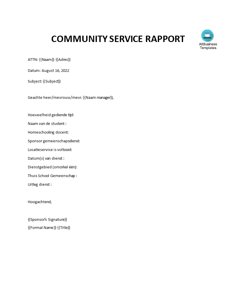 Community Rapport 模板