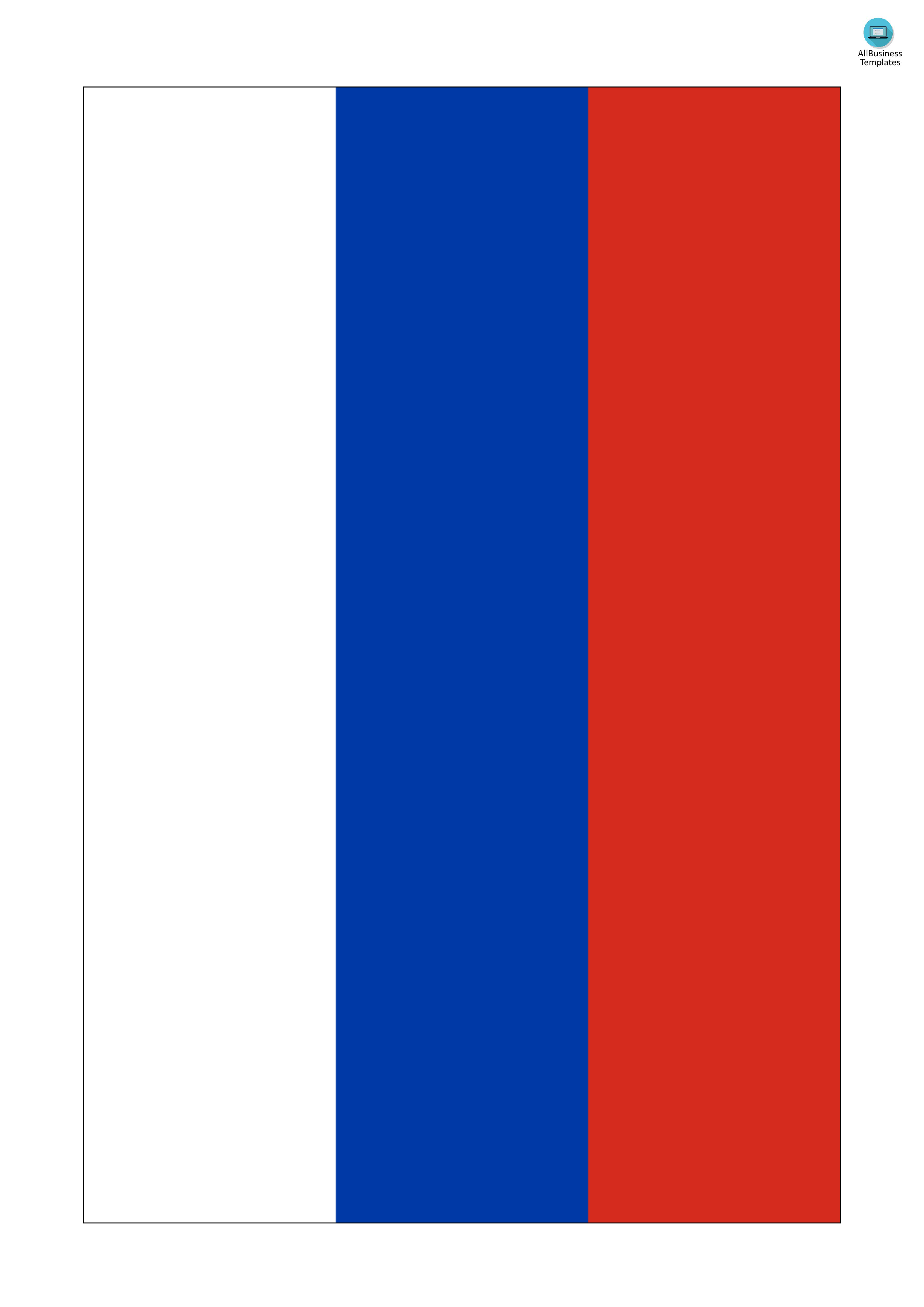 Printable Russia Flag template 模板